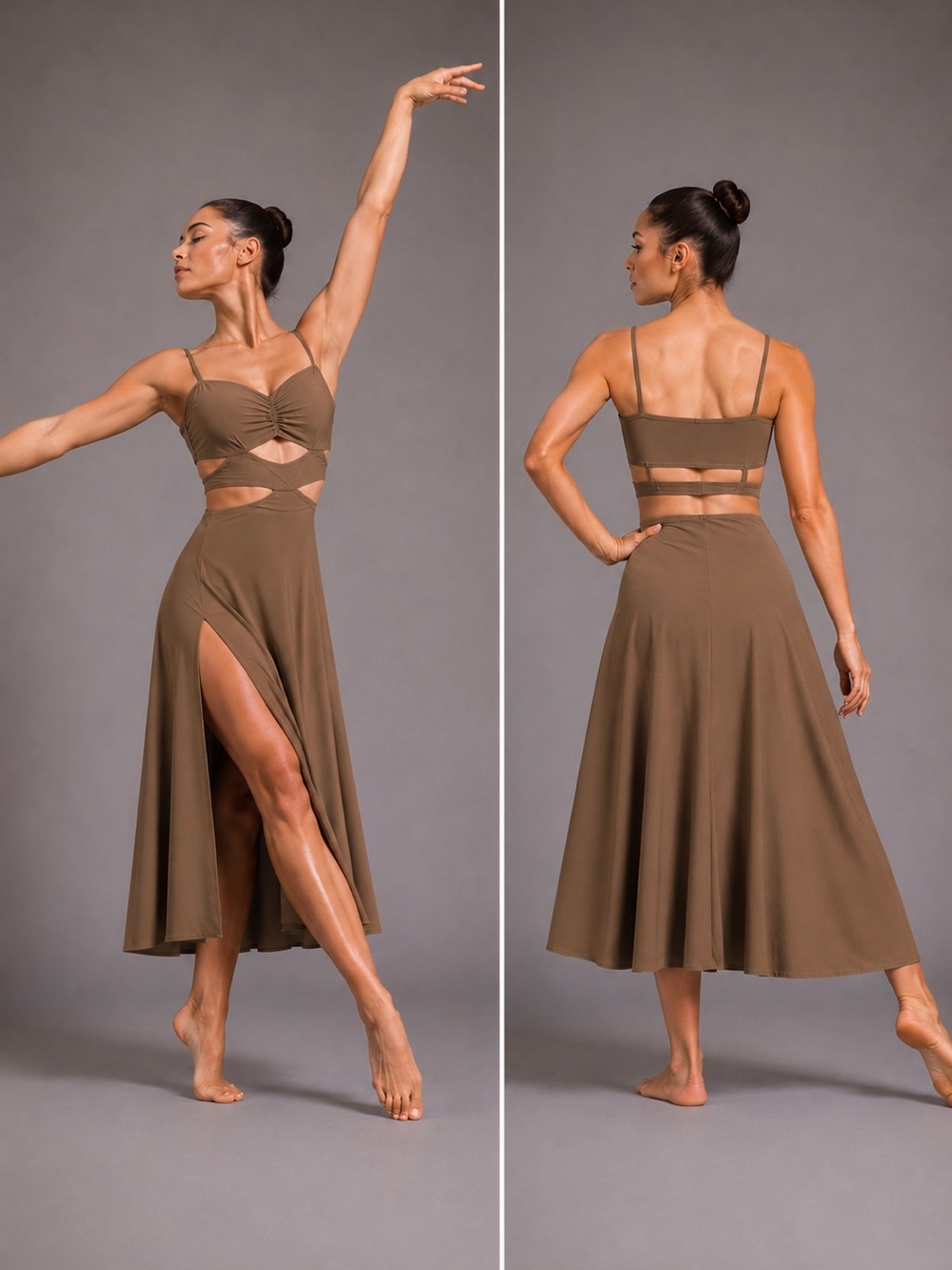 Kelle dance solo lyrical costume brown CLOSER TO FINE 8434 SA-Small adult